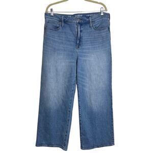 J.Crew Slim Wide Leg Ankle Jeans Womens Size 33 Blue High Rise
